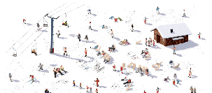 Après ski panoramic wallpaper, XXL, tendance