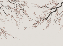 Papier peint panoramique Sakura beige, XXL, tendance