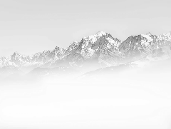 Papier peint Mont Blanc dans la brume bleu
