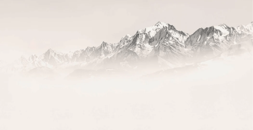 Papier peint Mont Blanc dans la brume sépia