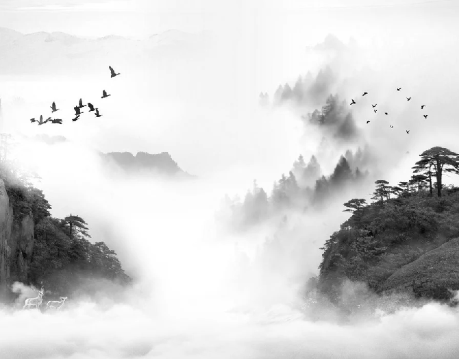 Papier peint Lever de jour en Chine