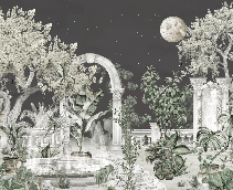 Papier peint panoramique - Jardin de minuit