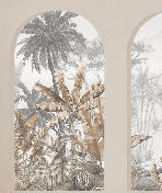 Papier peint arches tropicales sépia - Muralconcept