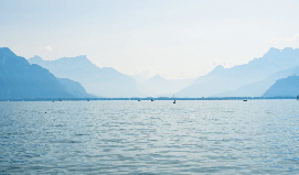 Papier peint panoramique Lac Léman – Montagnes et lac - Muralconcept