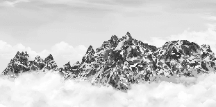 Papier peint noir et blanc toile des Cimes Mont blanc - Muralconcept