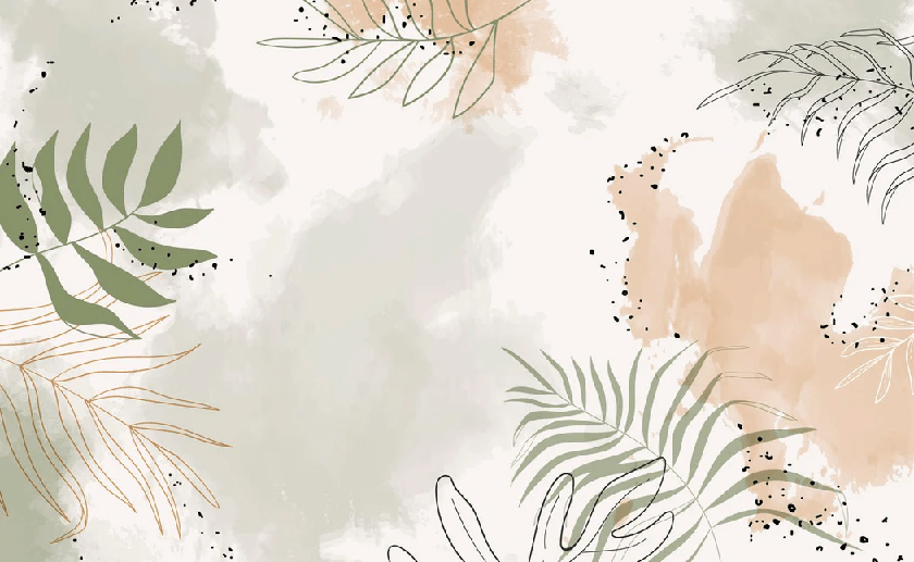 Papier peint panoramique aquarelle végétale - Muralconcept