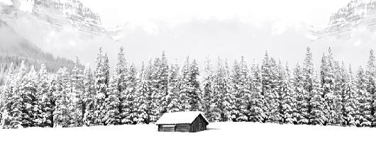 Papier peint panoramique chalet en montagne - Muralconcept