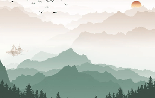 Papier peint montagne dans brume terracotta, XXL, tendance