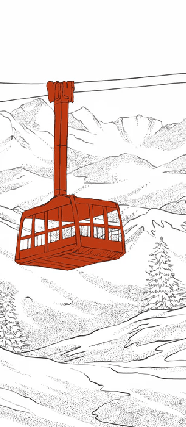 Papier peint La Plagne télécabine rouge - Muralconcept