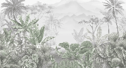 Papier peint tendance tropical vert - Muralconcept