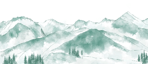 Papier peint montagne chaine des Aravis vert menthe - Muralconcept
