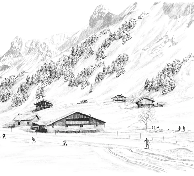 Papier peint Clusaz ski fond montagne Confins - Muralconcept