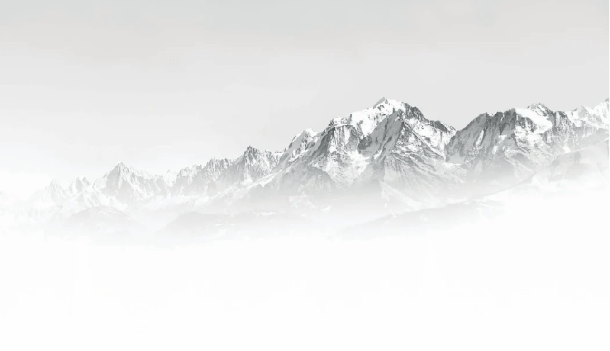 Papier peint Mont Blanc dans la brume noir et blanc, XXL, tendance