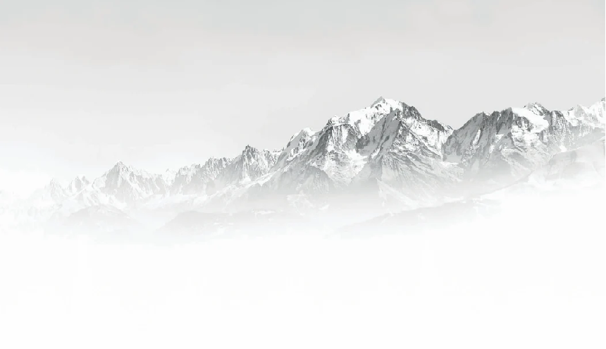Papier peint Mont Blanc dans la brume noir et blanc