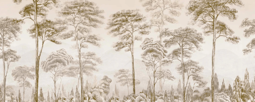 Papier peint nature pinède sépia - Muralconcept
