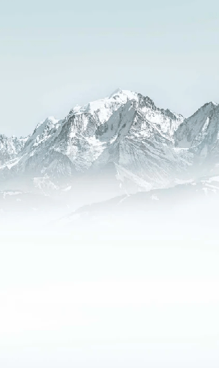 Papier peint Mont Blanc dans la brume bleu - Muralconcept