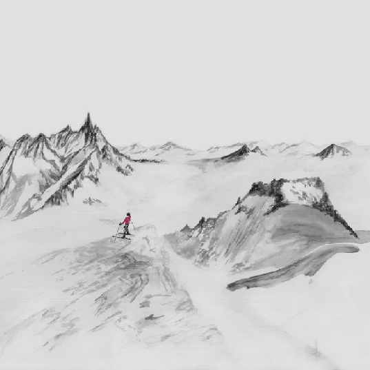 Papier peint panoramique Aiguilles du midi - Vallée blanche - Muralconcept