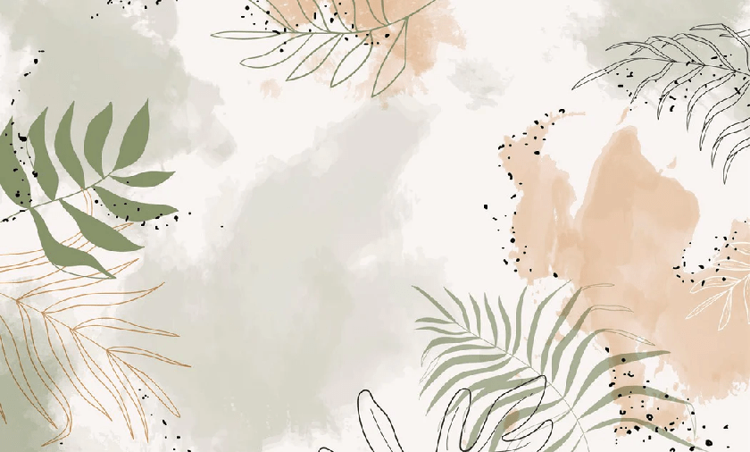 Papier peint panoramique aquarelle végétale - Muralconcept