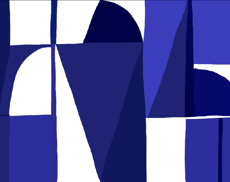Papier peint Memphis style bleu
