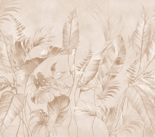 Papier peint élégante jungle poudrée - Muralconcept