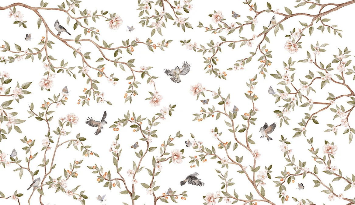 Papier peint oiseau chambre enfant - Muralconcept