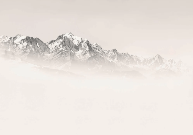 Papier peint Mont Blanc dans la brume sépia