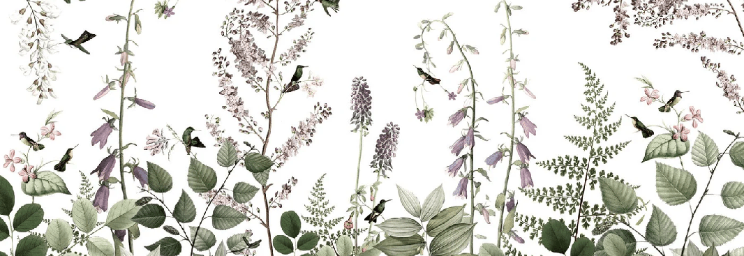 Papier peint fille douceur mauve