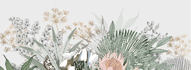 Papier peint panoramique floral botanic - Muralconcept
