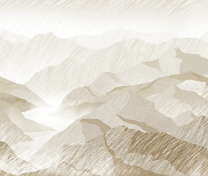 Papier peint illustration montagnes sépia - Muralconcept