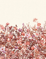 Papier peint fleurs au pinceau