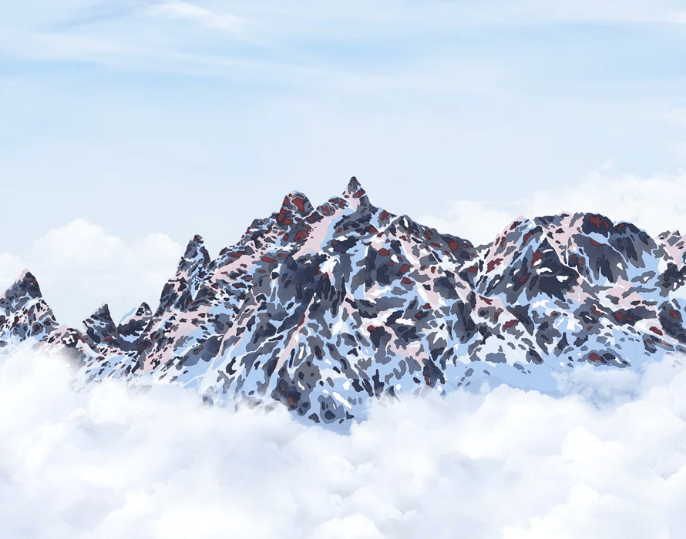 Papier peint Mont Blanc toile des Cimes