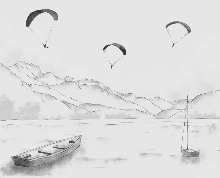 Papier peint Annecy - cimes & art en monochrome - Muralconcept