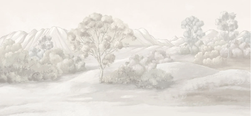 Papier peint paysage poétique sépia - Muralconcept