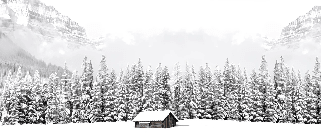 Papier peint panoramique chalet en montagne - Muralconcept