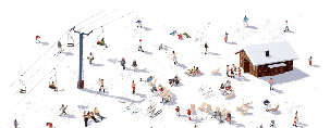 Papier peint panoramique après ski - Muralconcept