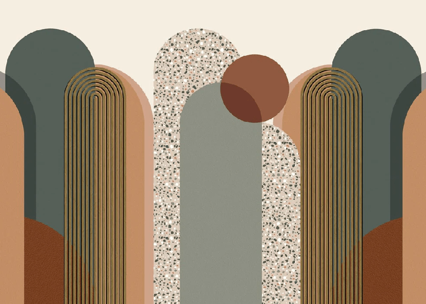 Papier peint Art déco graphique tendance - Muralconcept