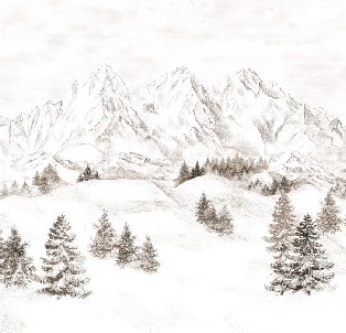 Papier peint montagne massif des Alpes - Muralconcept
