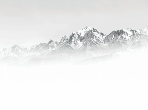 Papier peint Mont Blanc dans la brume noir et blanc