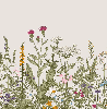 Papier peint fleur botanique folk romantique
