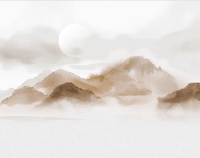 Papier peint montagnes voilées – Lueur sépia