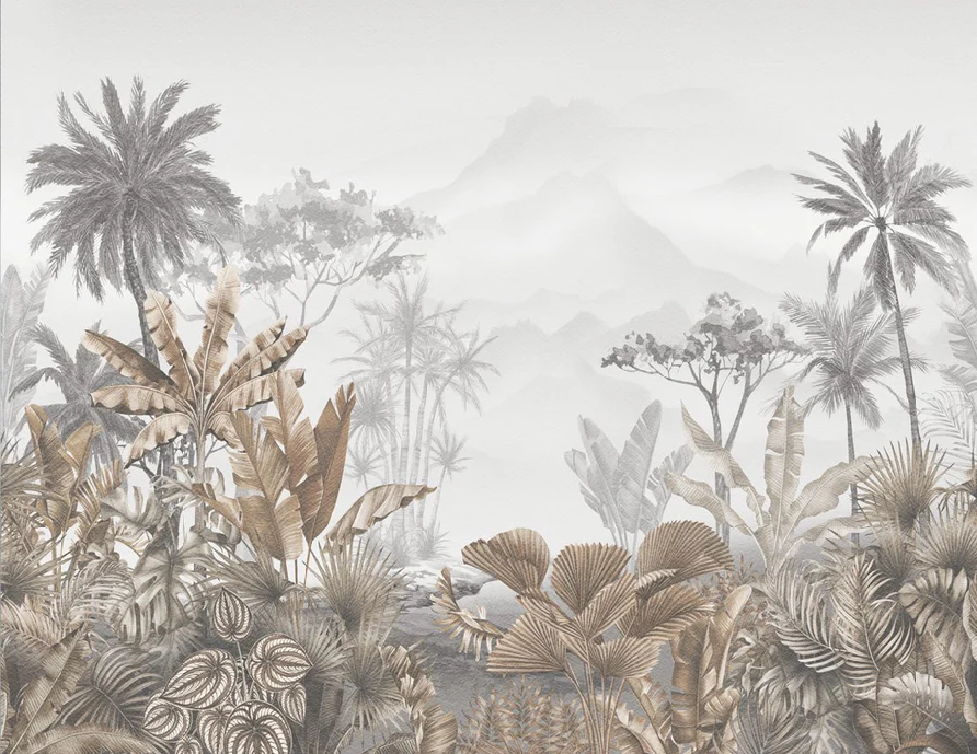 Papier peint tendance tropical sepia
