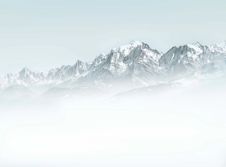 Papier peint Mont Blanc dans la brume bleu - Muralconcept