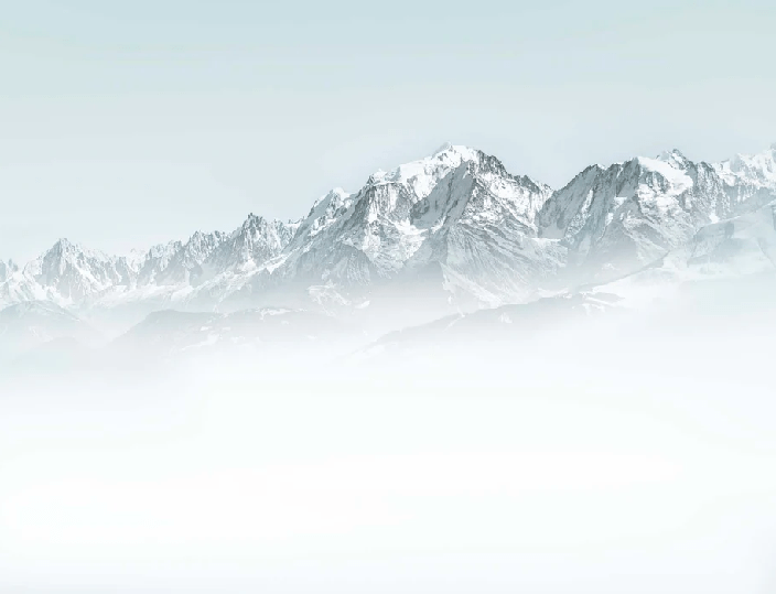 Papier peint Mont Blanc dans la brume bleu - Muralconcept