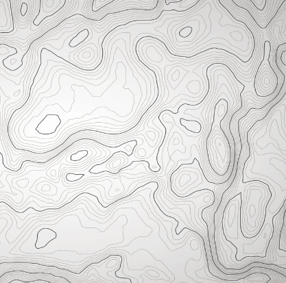 Papier peint ligne topographique - Noir et blanc - Muralconcept