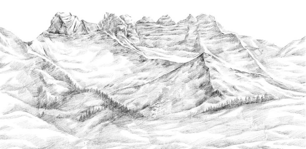 Papier peint montagne Suisse - Les dents du midi - Muralconcept