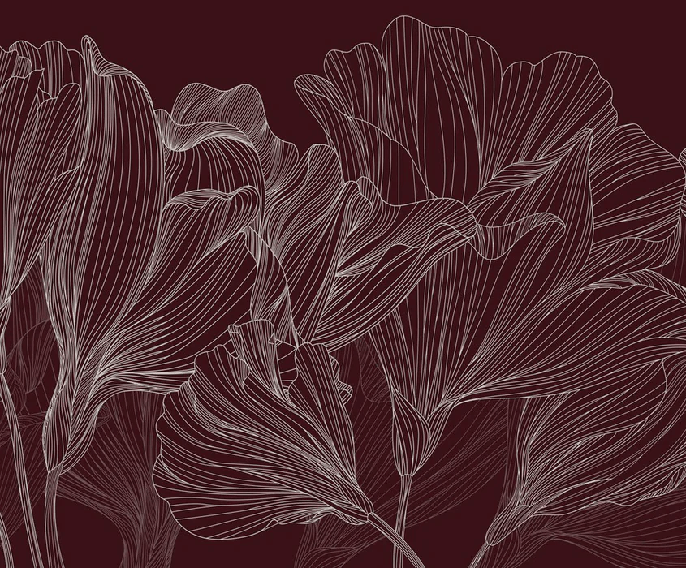 Wallpaper restaurant valse des fleurs bordeaux