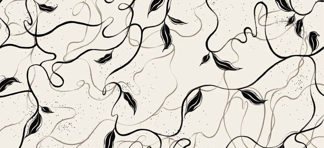 Papier peint végétal -  Lignes greige, XXL, tendance