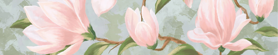 Papier peint magnolia en fleur