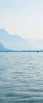 Papier peint panoramique Lac Léman – Montagnes et lac - Muralconcept