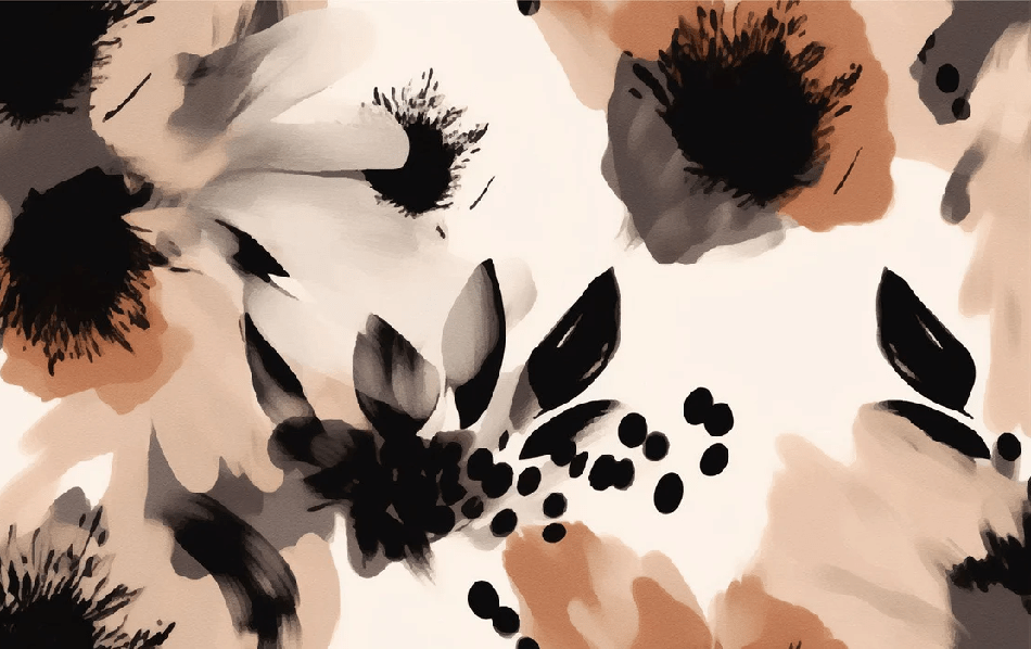 Papier peint fleur hypnotique